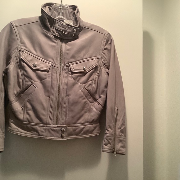 Gray Leather Jacket - Picture 1 of 4